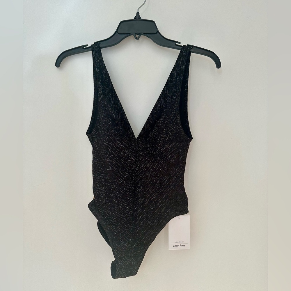 NWT & Other Stories Black/Gold One Piece Swimsuit (size 2)